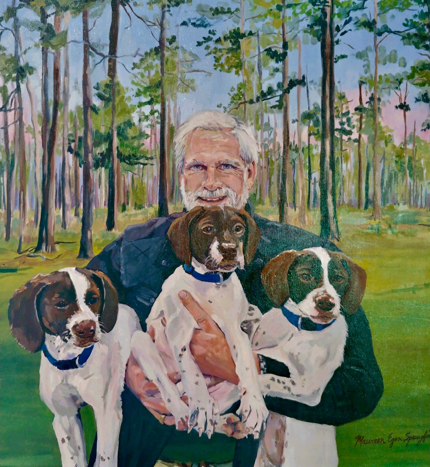 The Hunter and His Pups - Commissioned Portrait