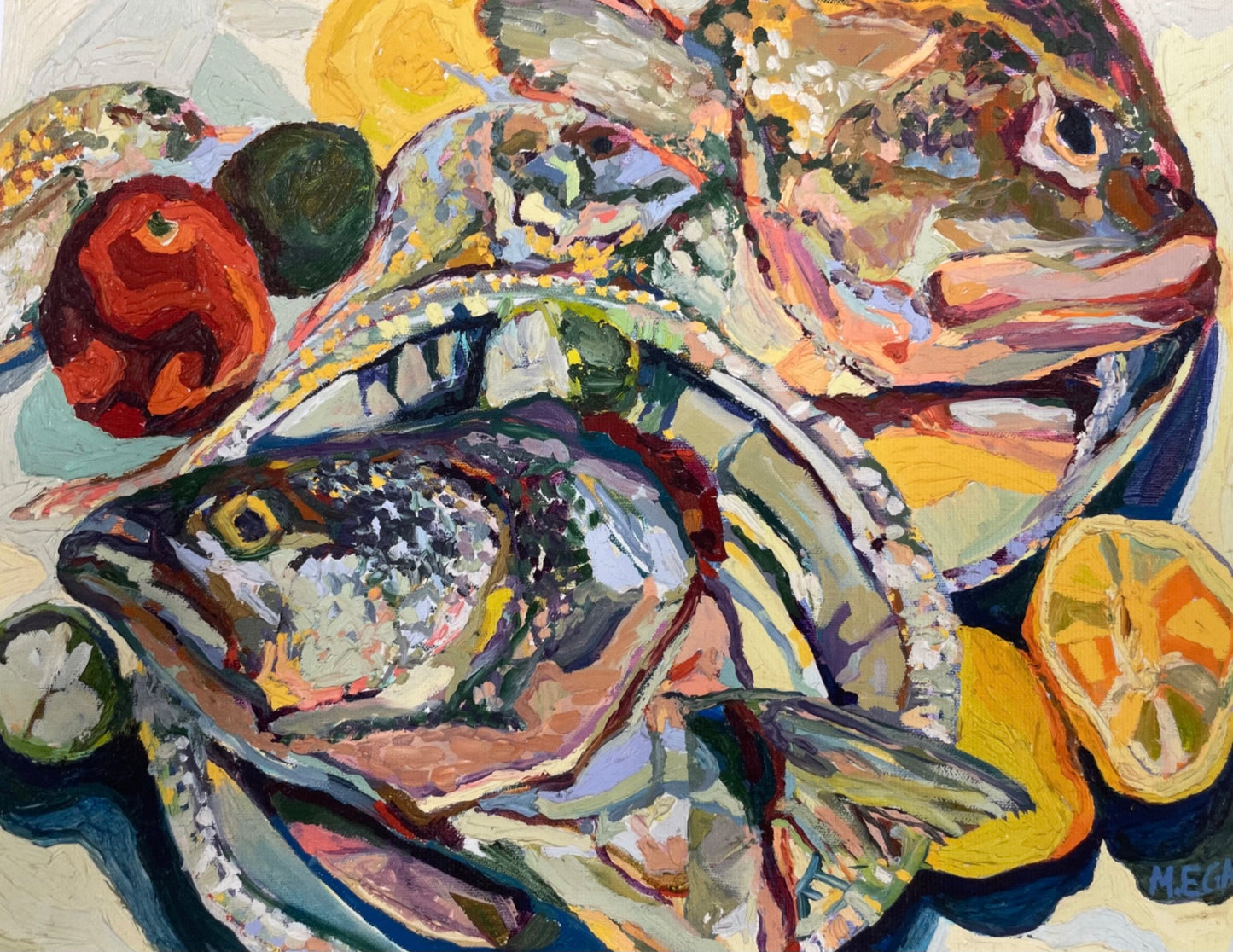 Fish Heads Giclee Print on Paper