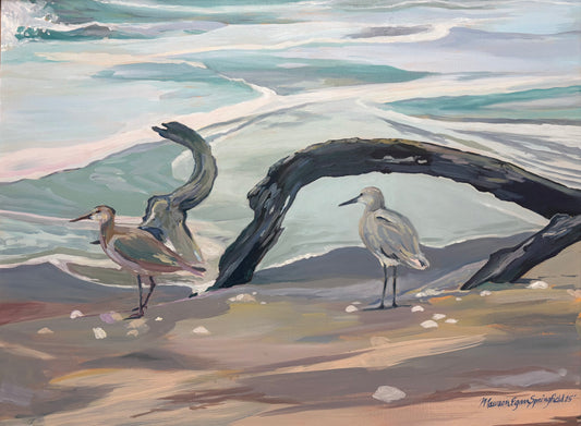 Willets at the Water’s Edge - Original Oil Painting