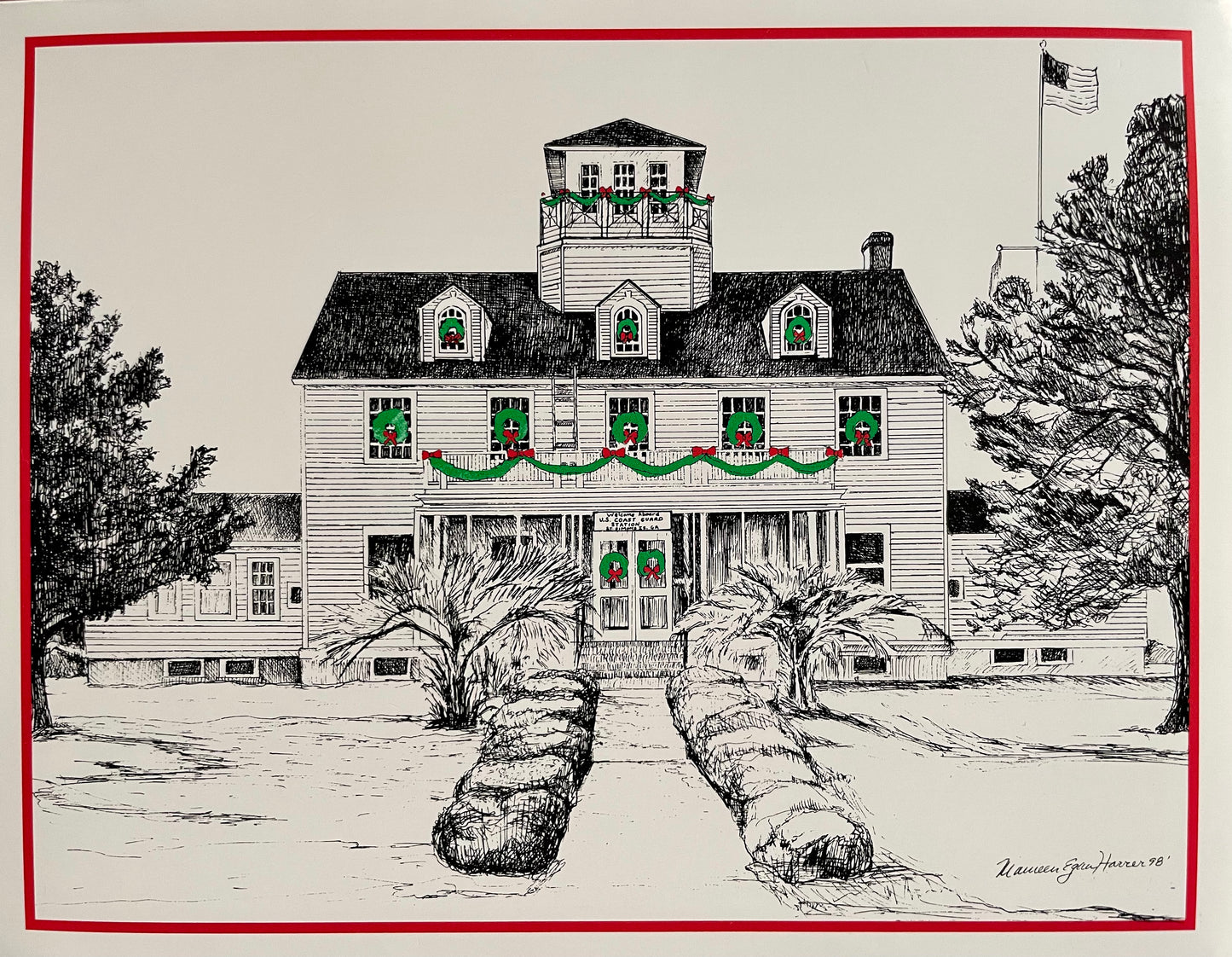 Saint Simons Island, GA Coast Guard Station Christmas Cards